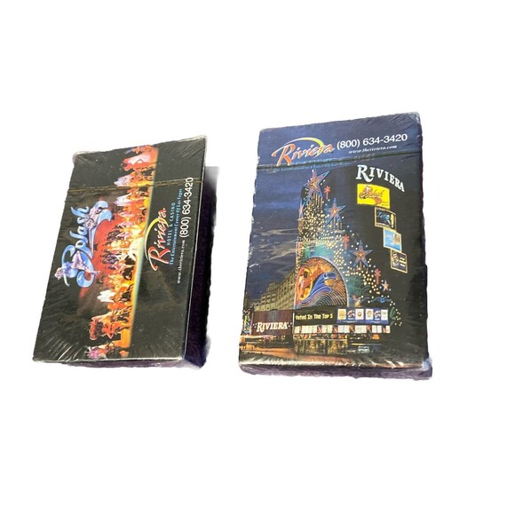 VINTAGE RIVIERA LAS VEGAS HOTEL CASINO PLAYING CARDS 2 DECKS NEW‎ SEALED - Picture 1 of 4